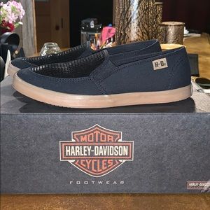 Woman Harley Davidson Black Slip on sneakers.